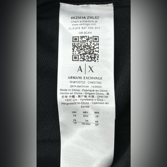 ARMANI EXCHANGE DOUBLE JERSEY SWEATSHIRT Black
Style:6KZM1A ZML5Z 1200
Pullover - Picture 7 of 7